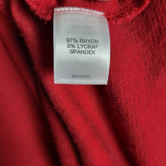 J Jill Wearever Collection Dress Medium Red Ribbed Cowl Neck Stretch Career - Picture 9 of 9